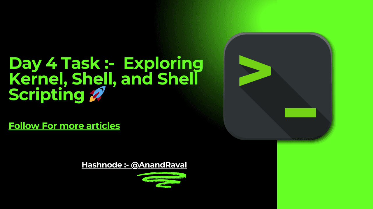 Day 4 Task :- Exploring Kernel, Shell, and Shell Scripting 🚀