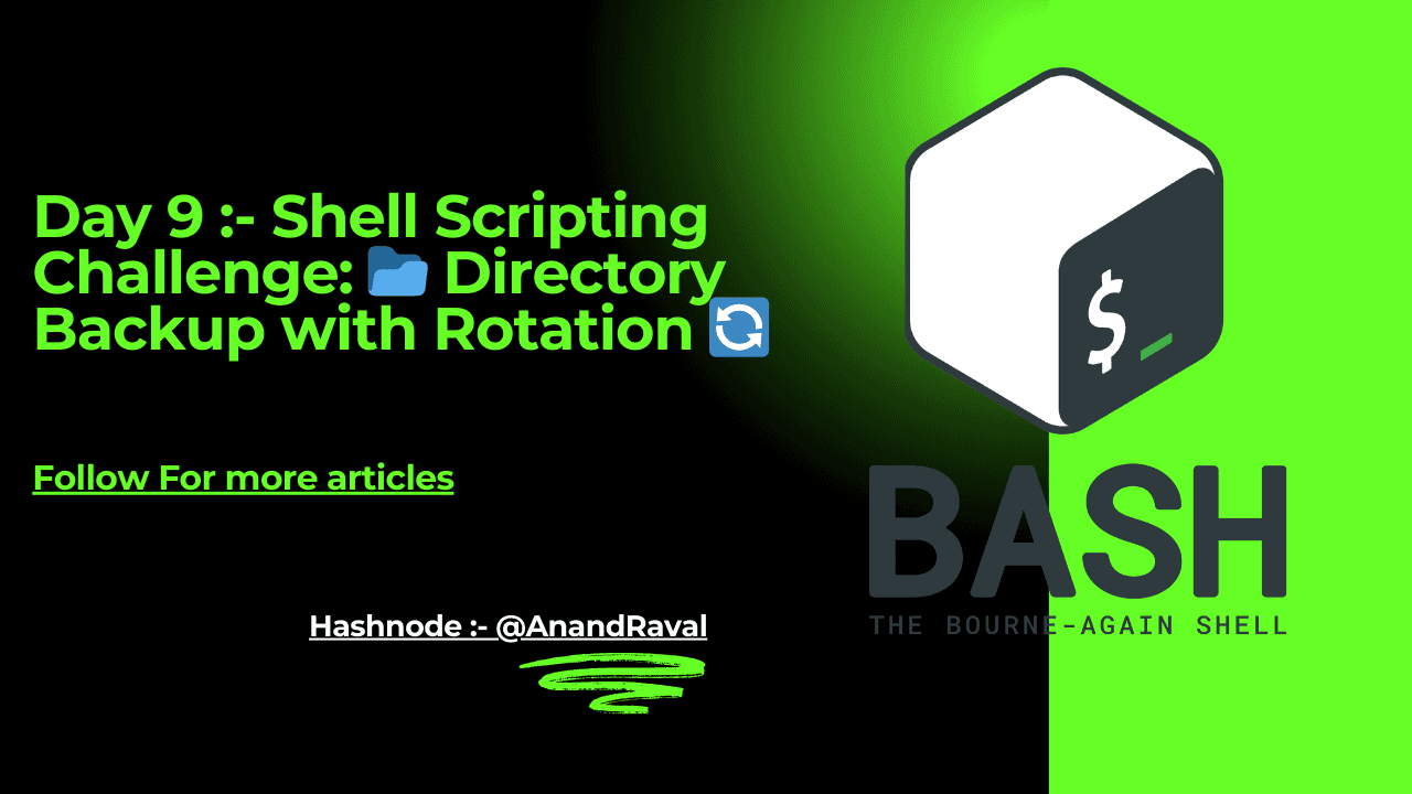 Day 9 :- Shell Scripting Challenge: 📂 Directory Backup with Rotation 🔄