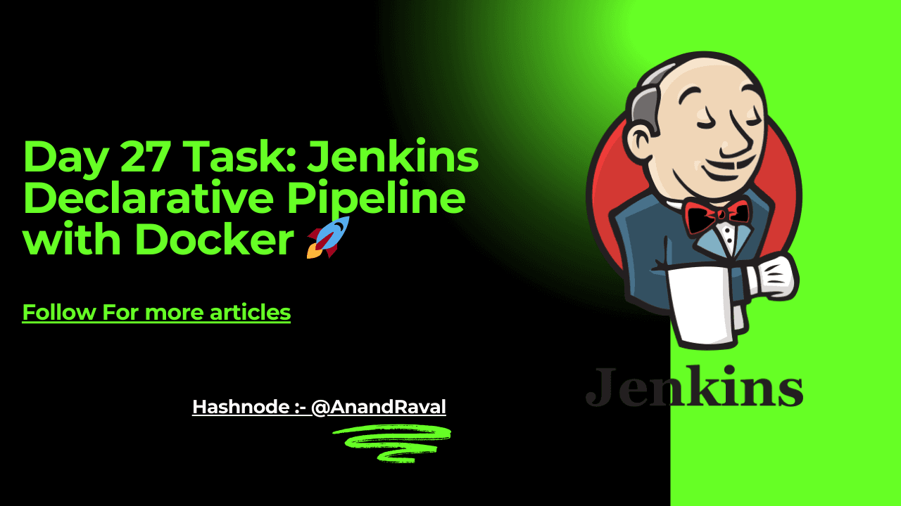Day 27 Task: Jenkins Declarative Pipeline with Docker ๐