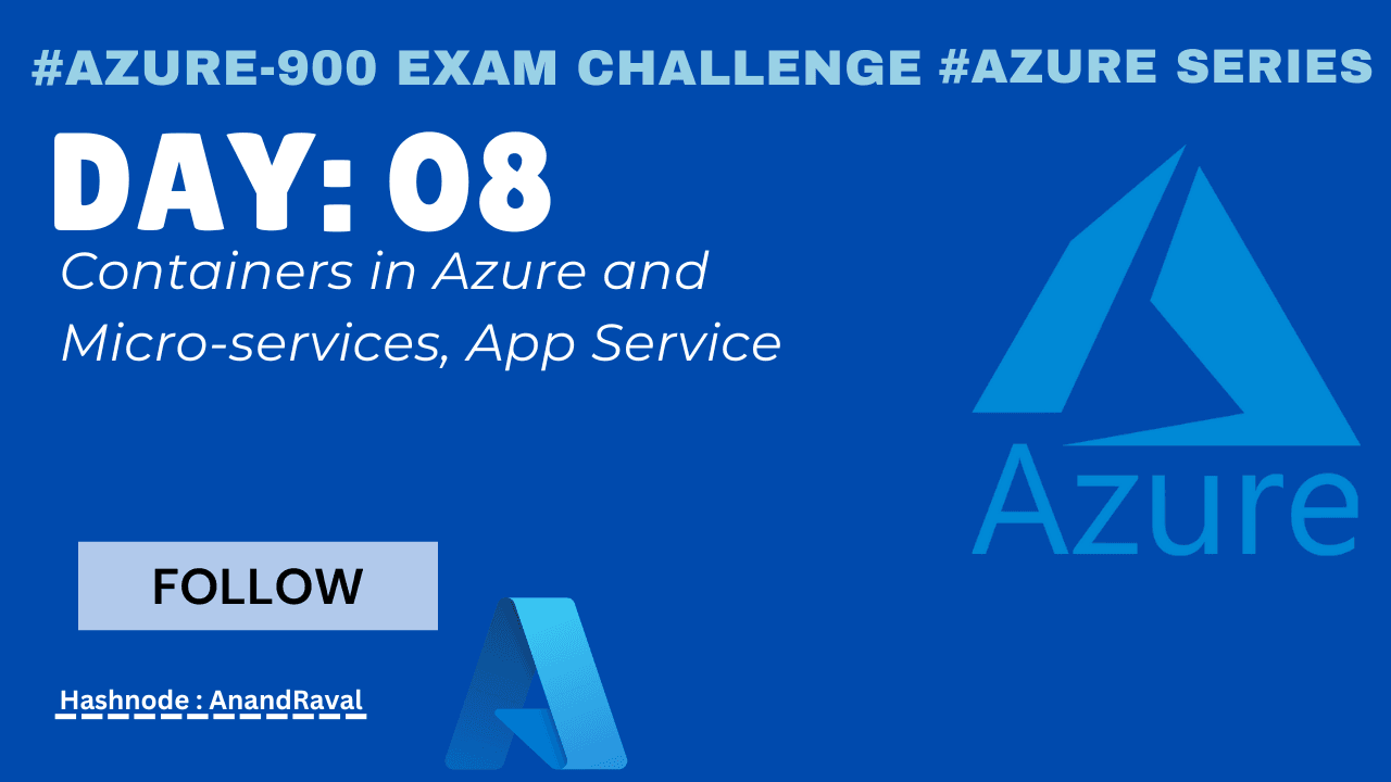 Day 08 : Containers in Azure and Micro-services, App Service