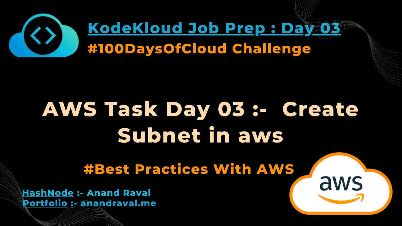 AWS Task Day 03 :- Create Subnet in aws
