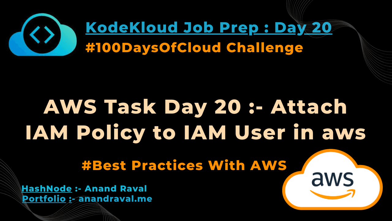 AWS Task Day 20 :- Attach IAM Policy to IAM User in aws
