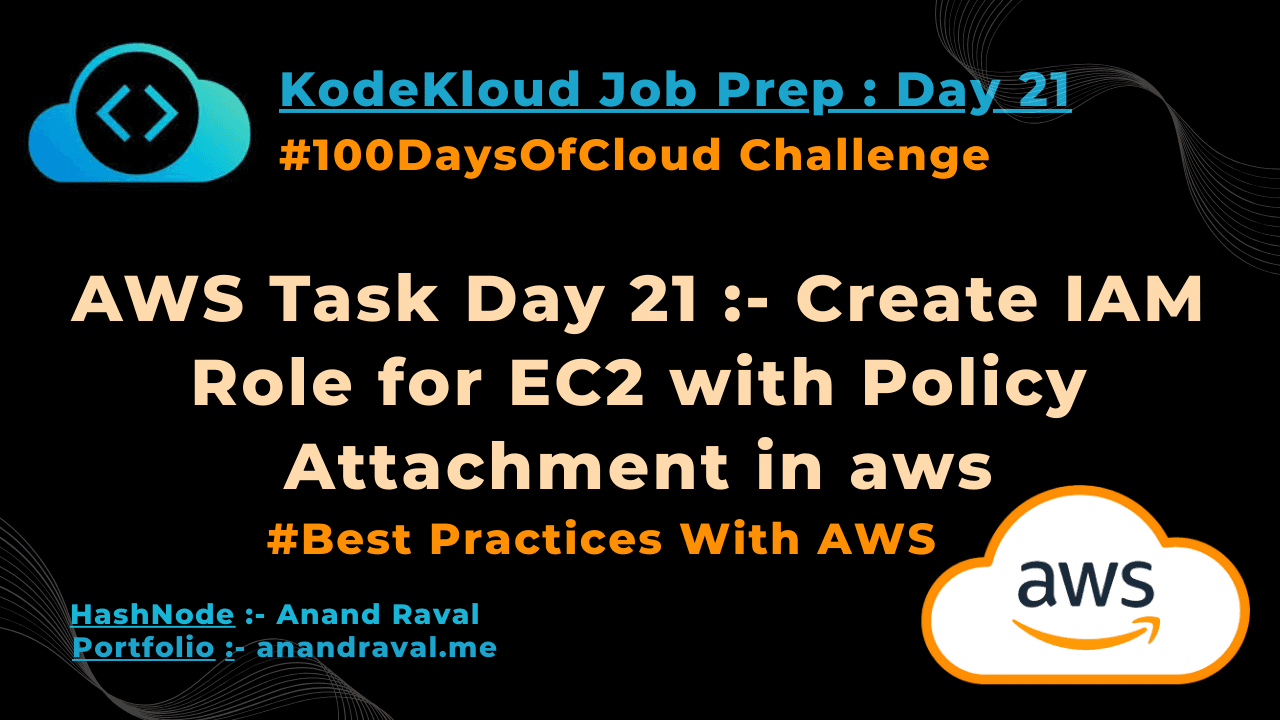AWS Task Day 21 :- Create IAM Role for EC2 with Policy Attachment in aws