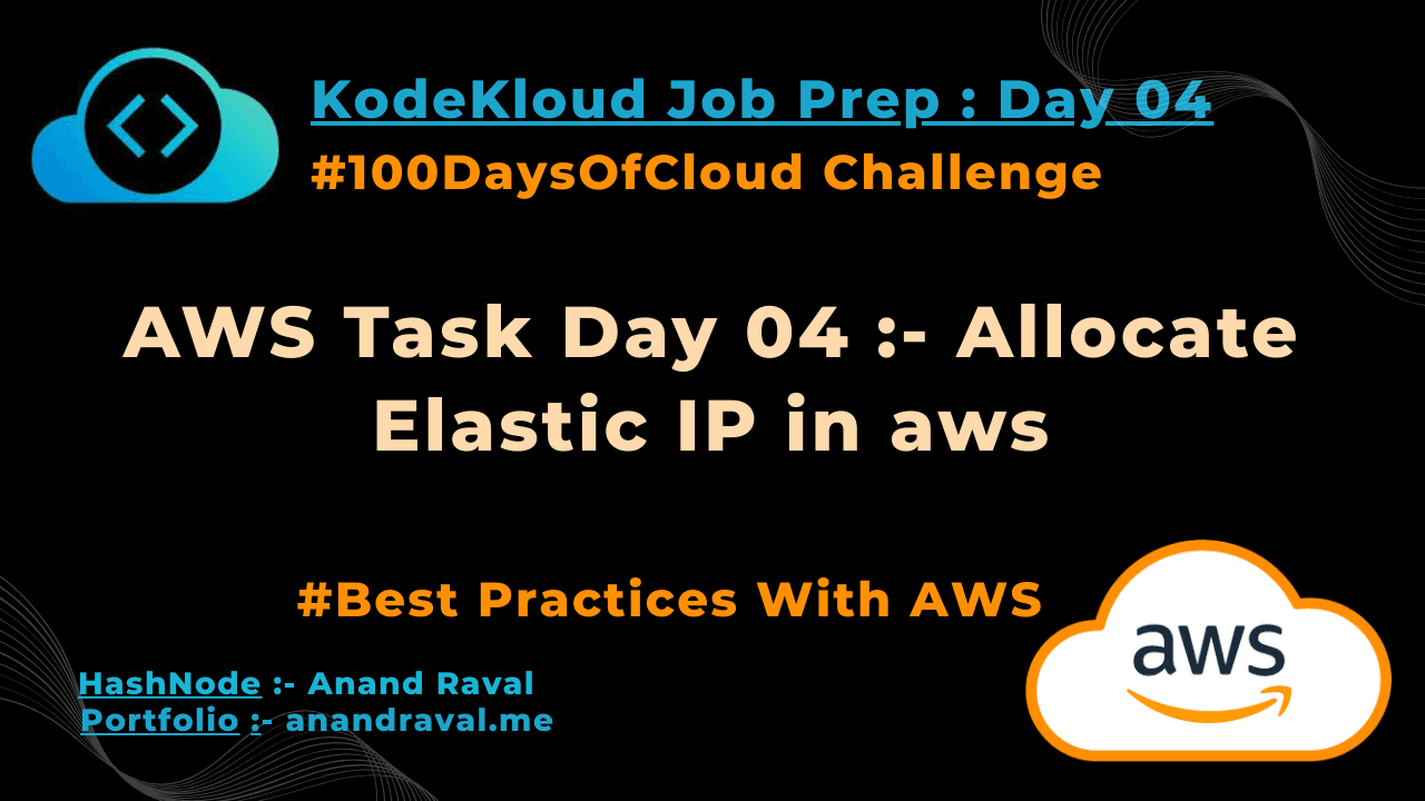 AWS Task Day 04 :- Allocate Elastic IP in aws
