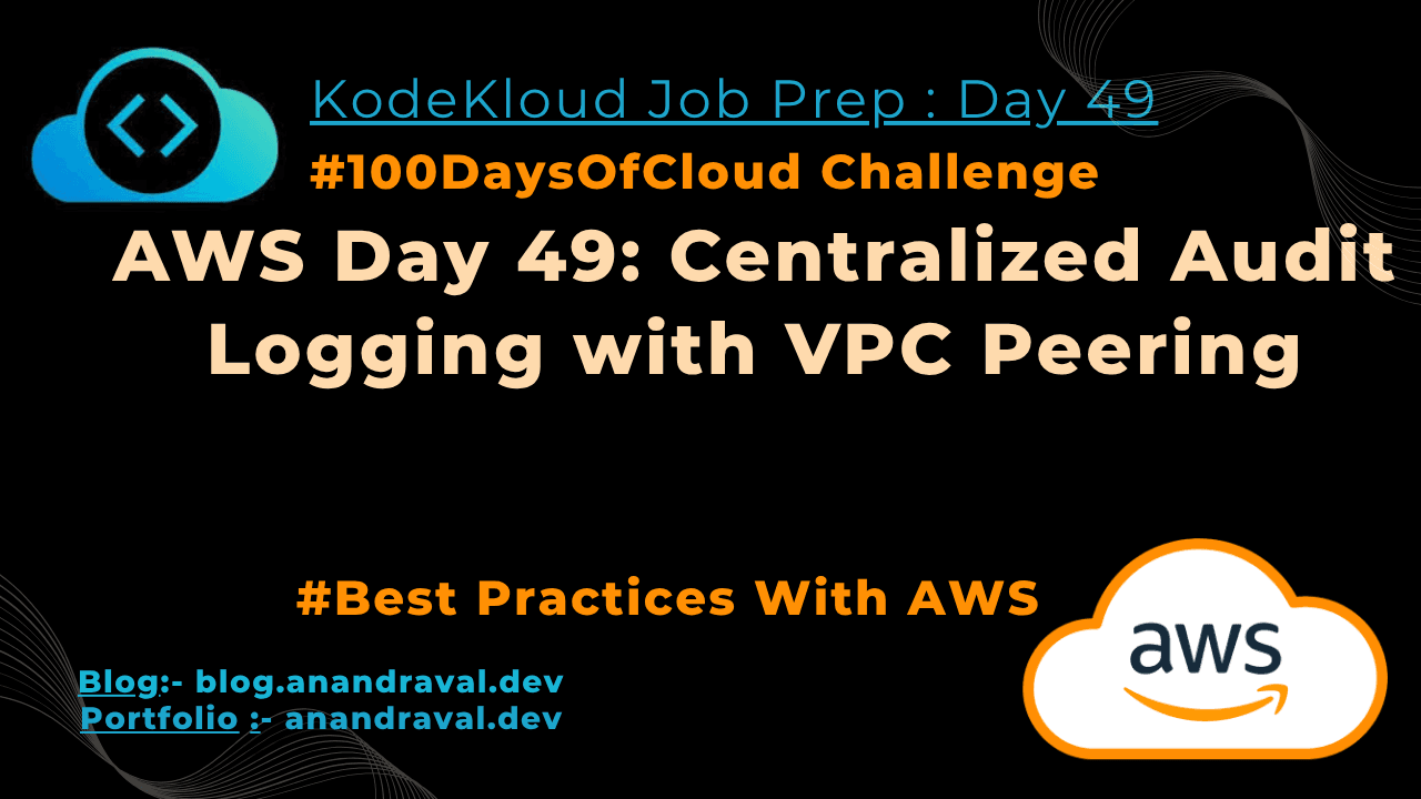 AWS Day 49: Centralized Audit Logging with VPC Peering
