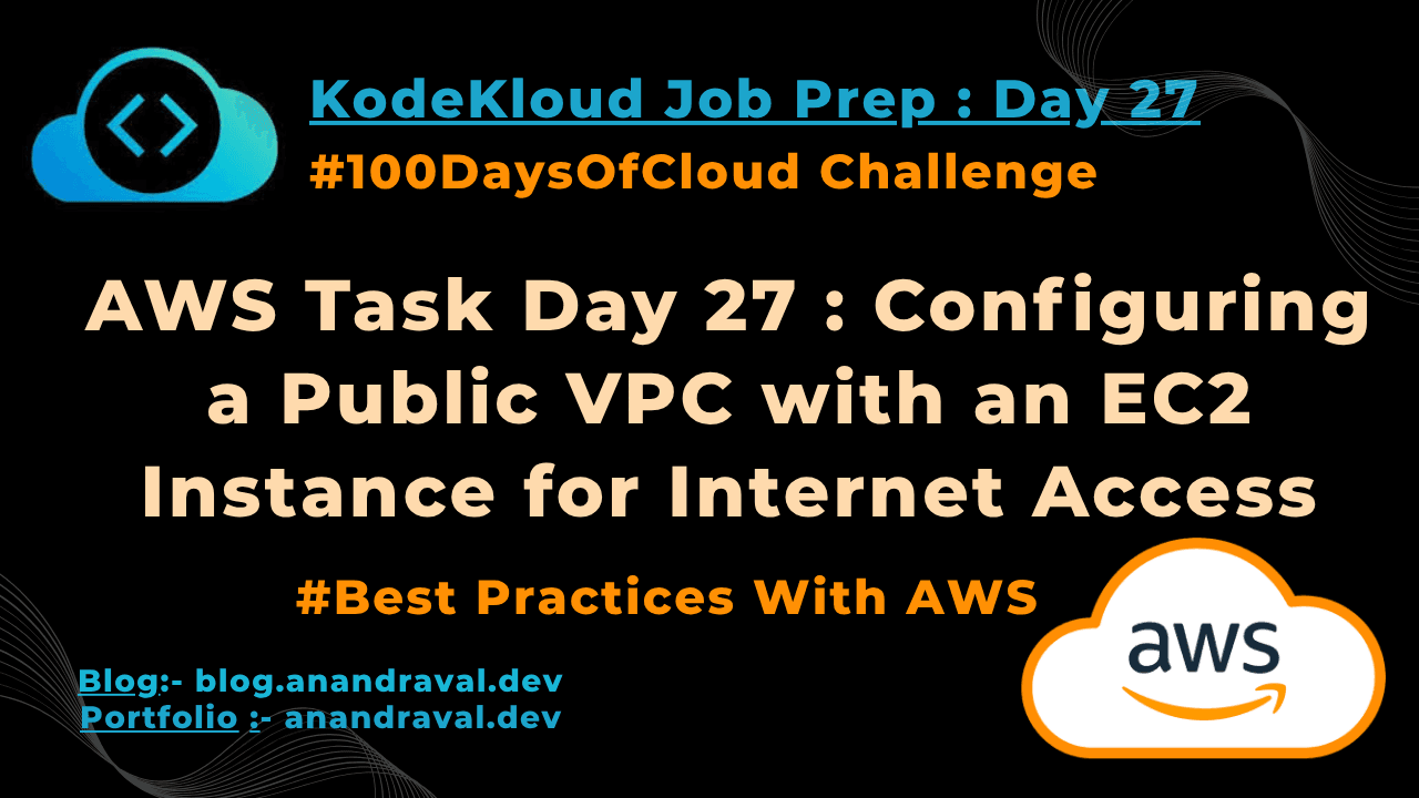 Day 27: Configuring a Public VPC with an EC2 Instance for Internet Access